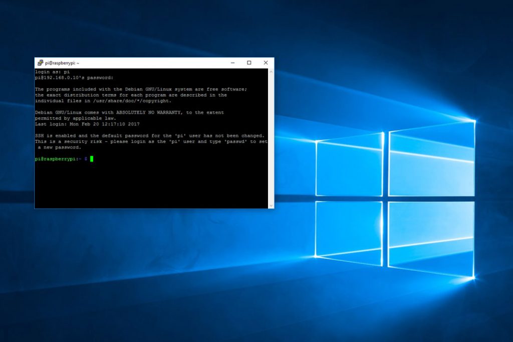 Putty sous windows