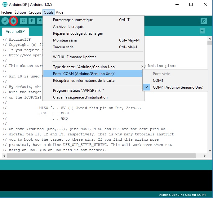 L'interface de programmation Arduino