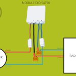 Schéma de montage pour radiateur sans fil pilote (module DiO 54790)